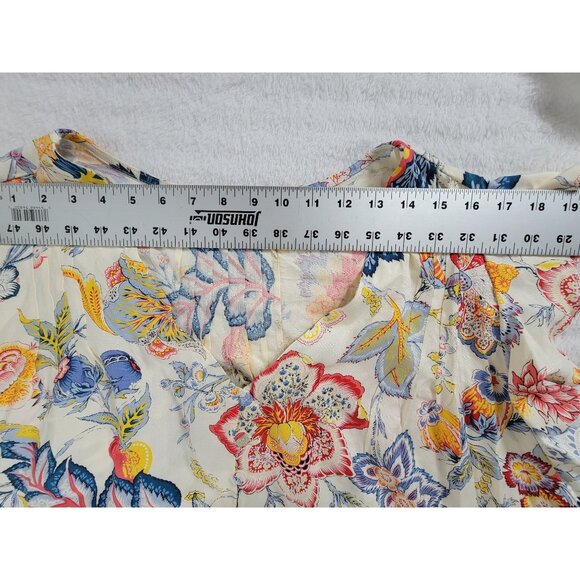 Cynthia Rowley Womens Floral V-Neck Ruffle Sleeve Top Blouse 2X Lightweight NWOT - Picture 6 of 8